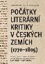 Book detailsPočátky literární kritiky v českých zemích (1770-1805)